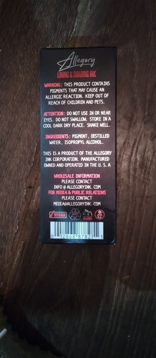 Тату фарба Allegory Ink BLAK Crafted USA Чорна 240 мл
