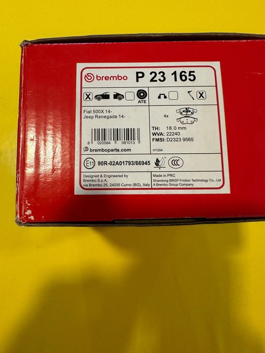 Pastilhas de travão BREMBO FIAT 500x / JEEP Renegade