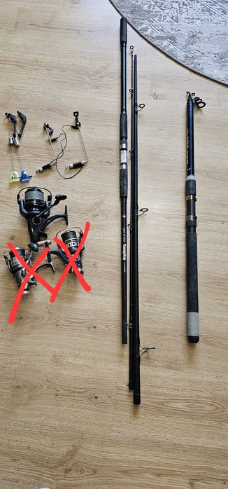 Удочка,карповик, катушка, свингеры, поводочница, сумка фидерная,  монт