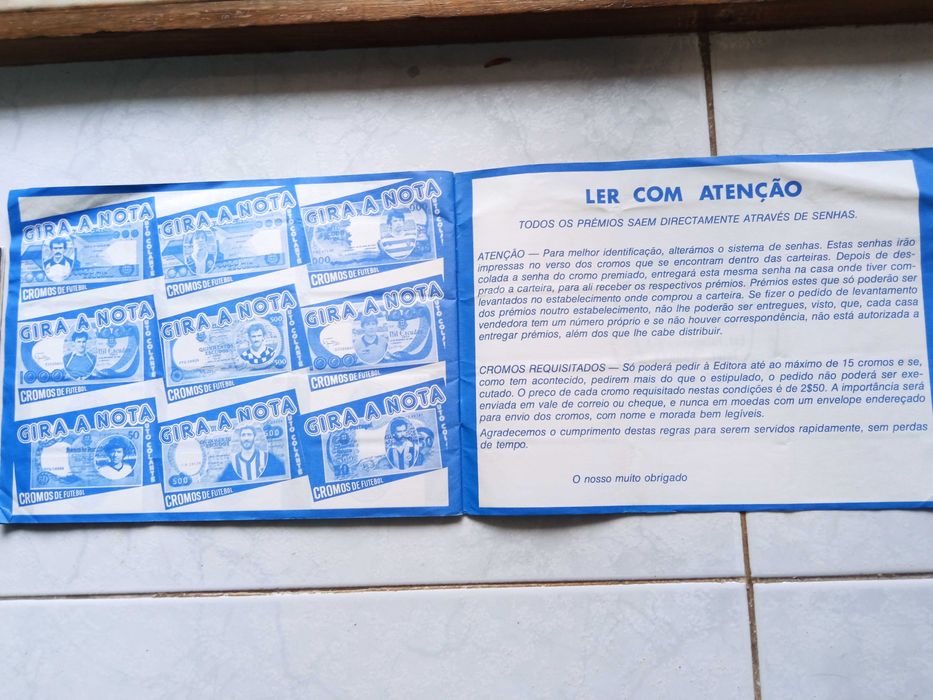 Caderneta de Futebol 83-84 (Gira a Nota)