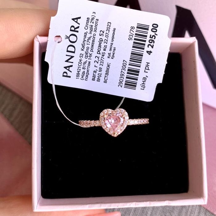 Каблучка Пандора оригінальне кольцо Pandora нова золото Пандора