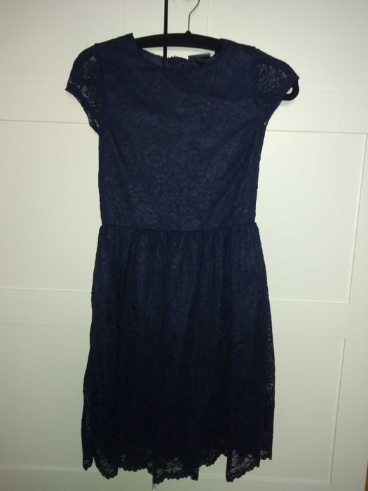 sukienka rozm 158 nowa, granatowa sukienka elegancka