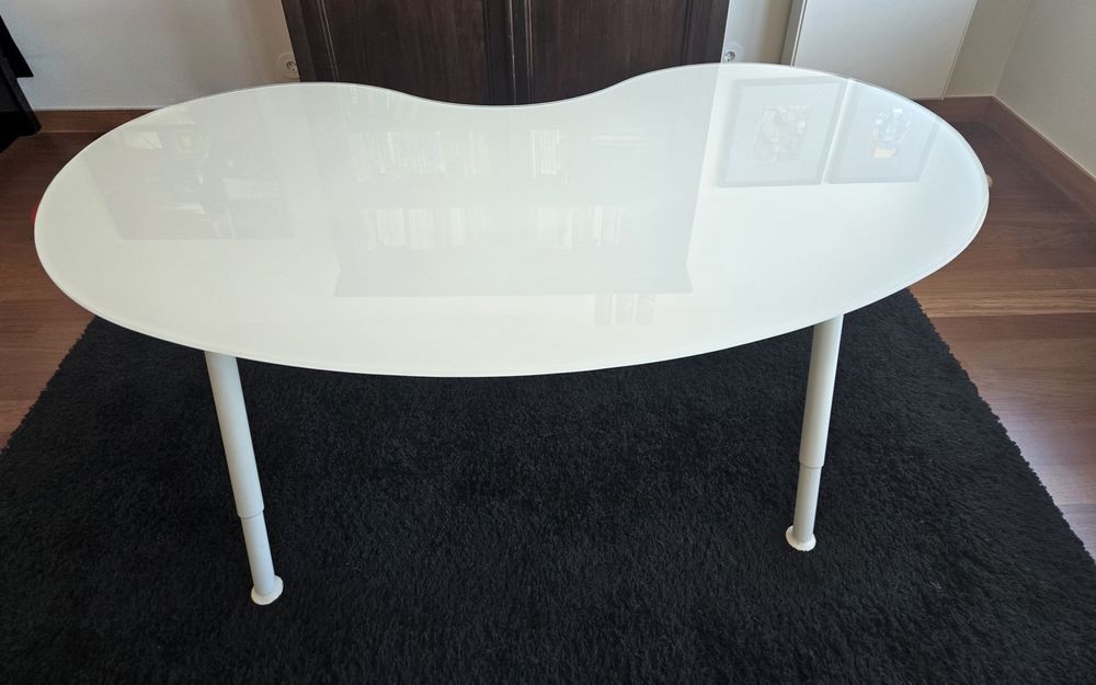 Secretária IKEA GALANT vidro temperado branco (regulável)