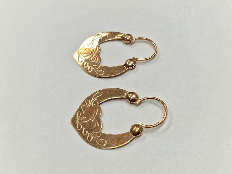 Złote kolczyki damskie/ 583/ 6.58 gram/ ZSRR/ lite/ od 1958 roku