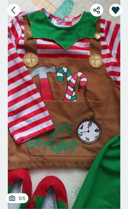 Костюм ельфа, гнома, помічника санти 92 98 розмір