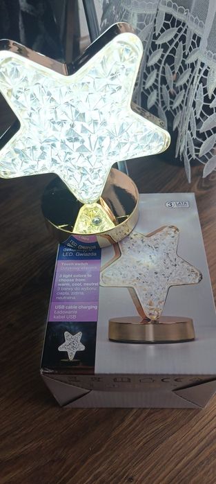 Lampka kryształowa LED ,gwiazda , księżyc nowa