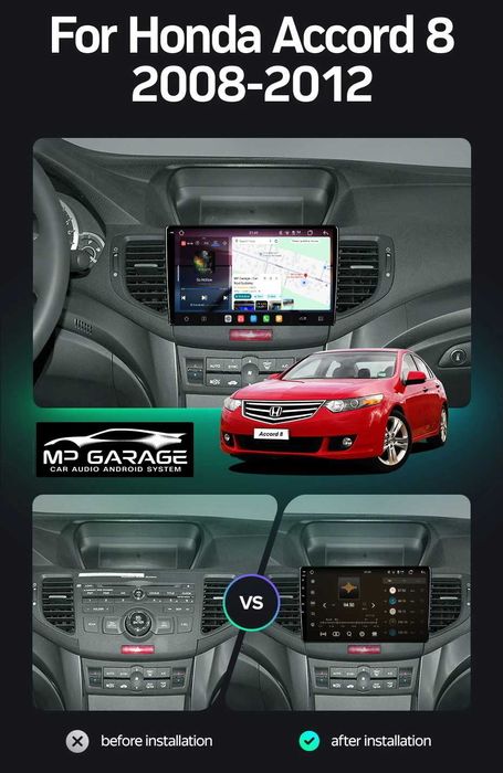 Radio Android_14 Honda Accord 8 LTE CarPlay/AA Qled 4G Montaż