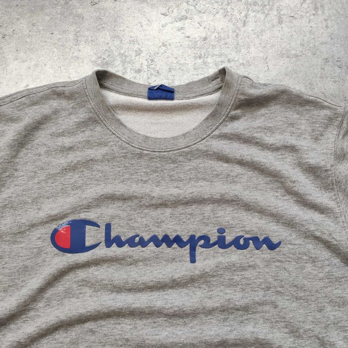 MĘSKA Bluza bez Kaptura Bawełna Duże Logo Casual Champion Sportswear