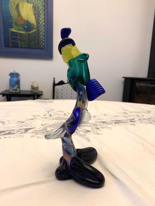 Vidro de Murano. Estatueta de palhaço.