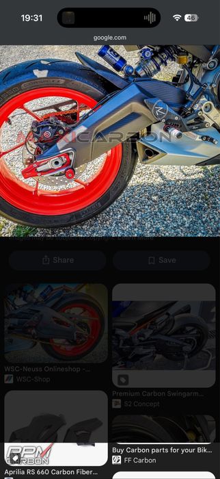 Aprilia rs660 peça em carbono