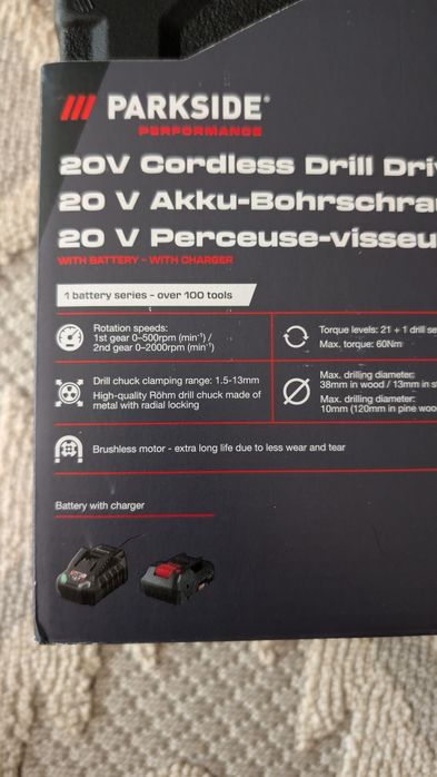 Шуруповерт parkside Performance pabsp 20 li c4
