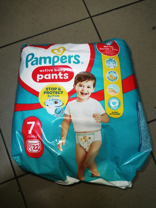 Pieluchy Pampers Active Baby Pants, pieluchomajtki, rozmiar 7, od 15 kg, 22 sztuki
