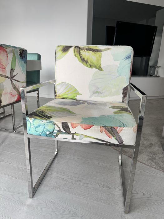 2 cadeiras estampadas design – aço inox | interdesign