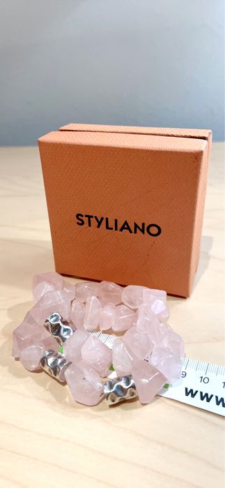 Pulseiras Styliano com prata em quartzo rosa