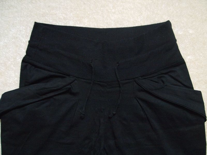 Czarne spodnie haremki XS 34 S 36 rurki chinosy wąskie obniżony krok