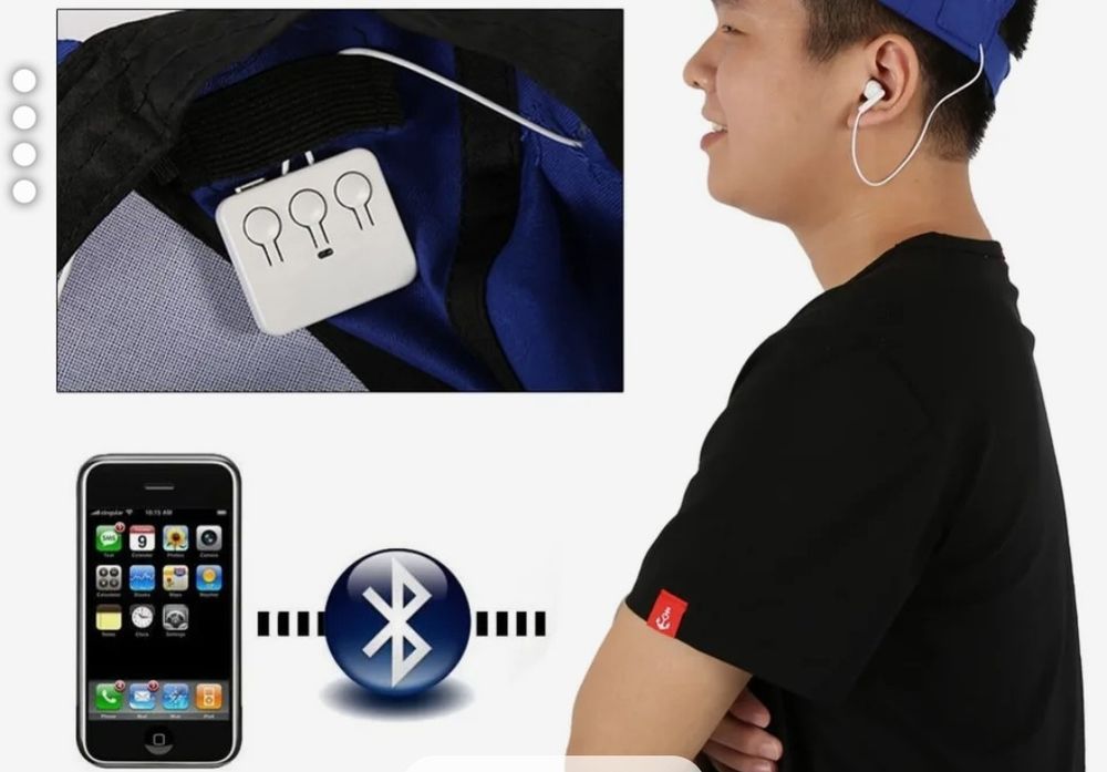 Boné com phones de ouvido
