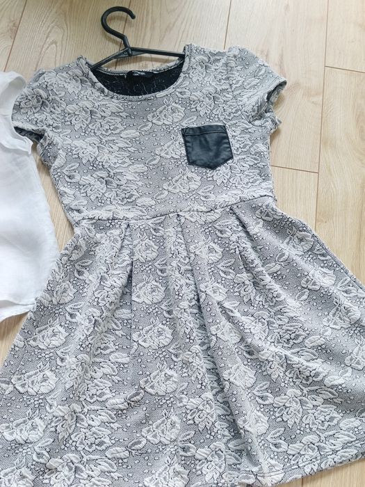 Lniana biała bluzeczka + sukienka