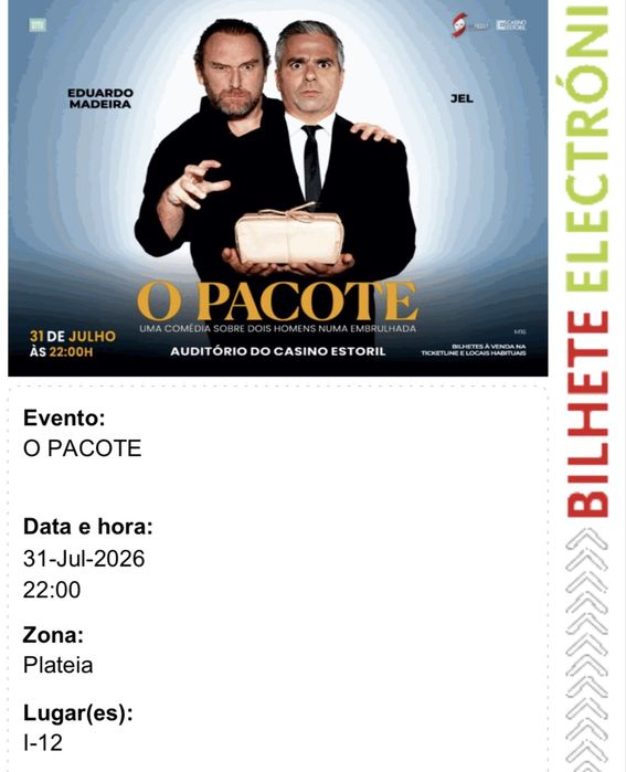 Bilhetes - Comédia “O Pacote” Casino Estoril