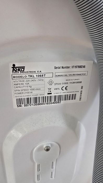 Máquina de Lavar Roupa TEKA - 6KG   A++  COMO NOVA
