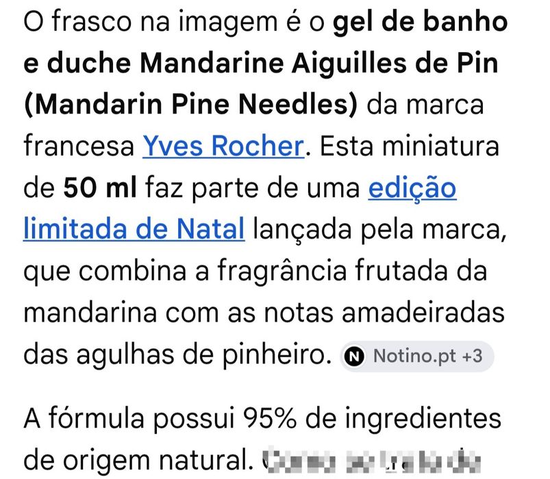 Gel de Banho e Duche Tangerina & Agulhas de Pinheiro 50ml Yves Rocher