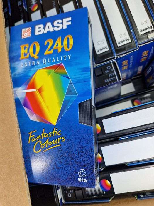 Wideo kasete BASF 240m i inne 350 szt