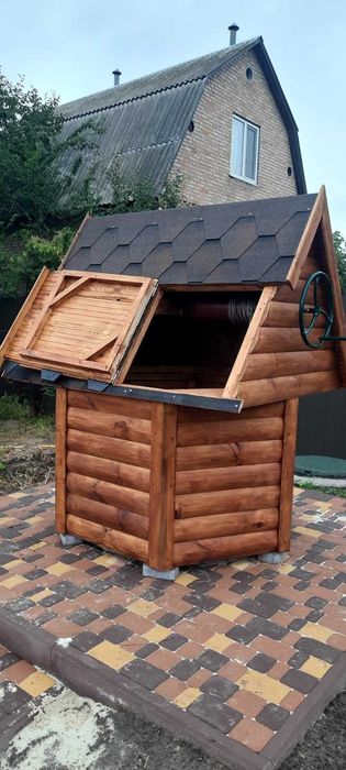 Декоративный колодец. Домик для колодца. Криниця. Дашок на криницю