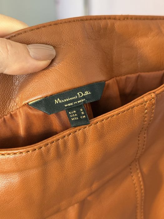 Шкіряна спідниця Massimo Dutti