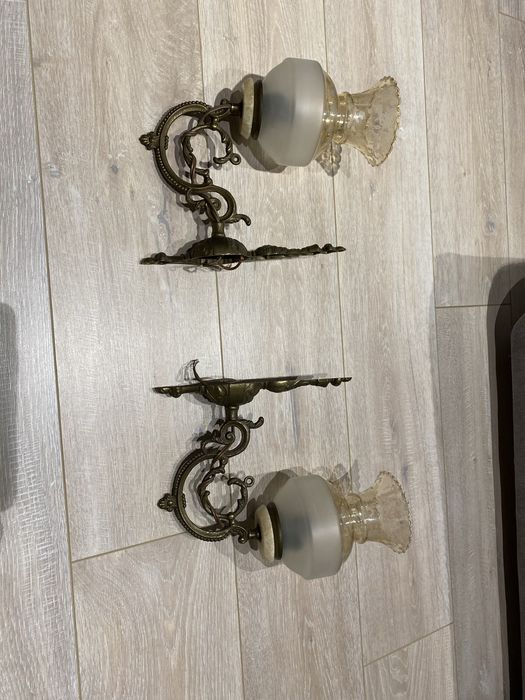 Стельовий вінтажний комплект люстра та два бра