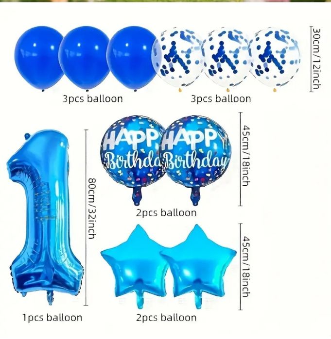 Набір день народження 7 років повітряні кульки 11шт. Нове