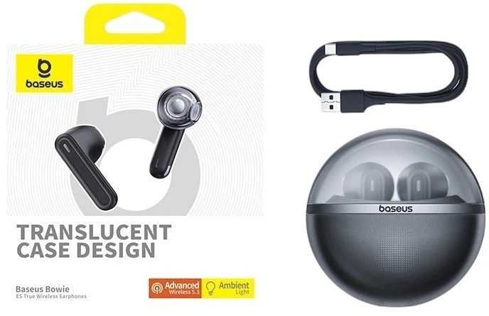 Baseus Bowie E5 Cluster Black кодеки AAC/SBC Bluetooth 5.3 2 мікрофони