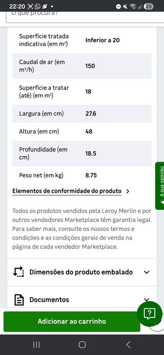 Desumidificador Equation 10l