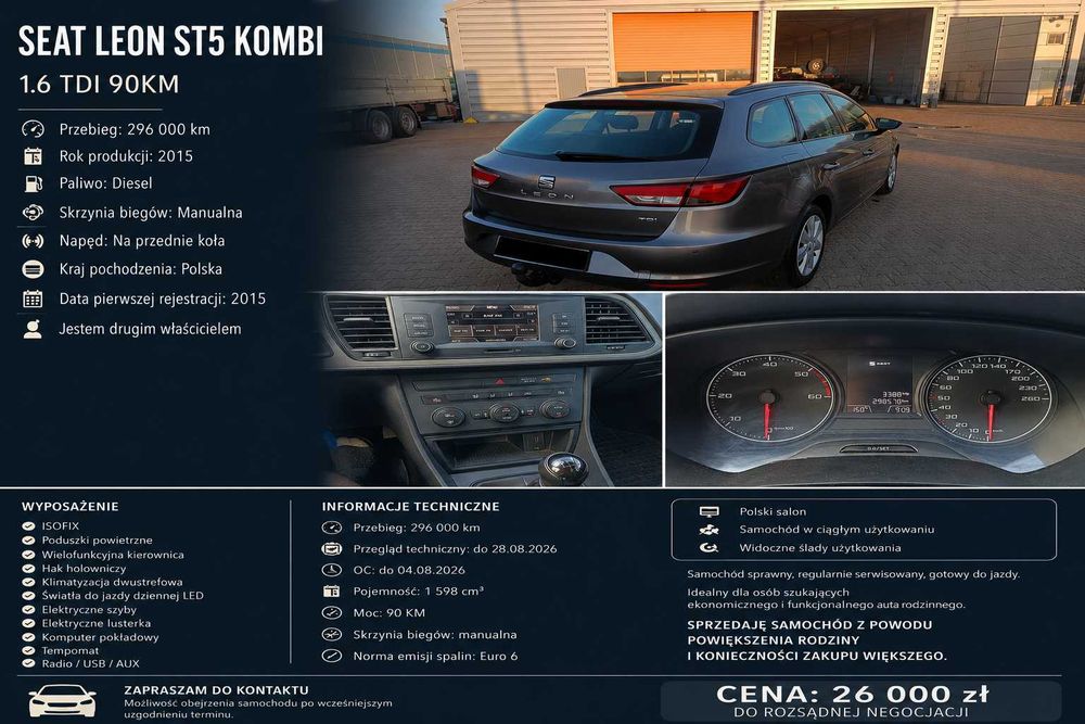 Seat Leon st 5F kombi 1.6 TDI 90km