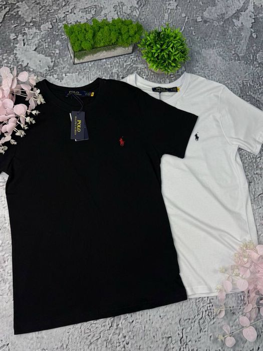 Футболка Поло чорна/Чоловіча футболка Ralph Lauren/