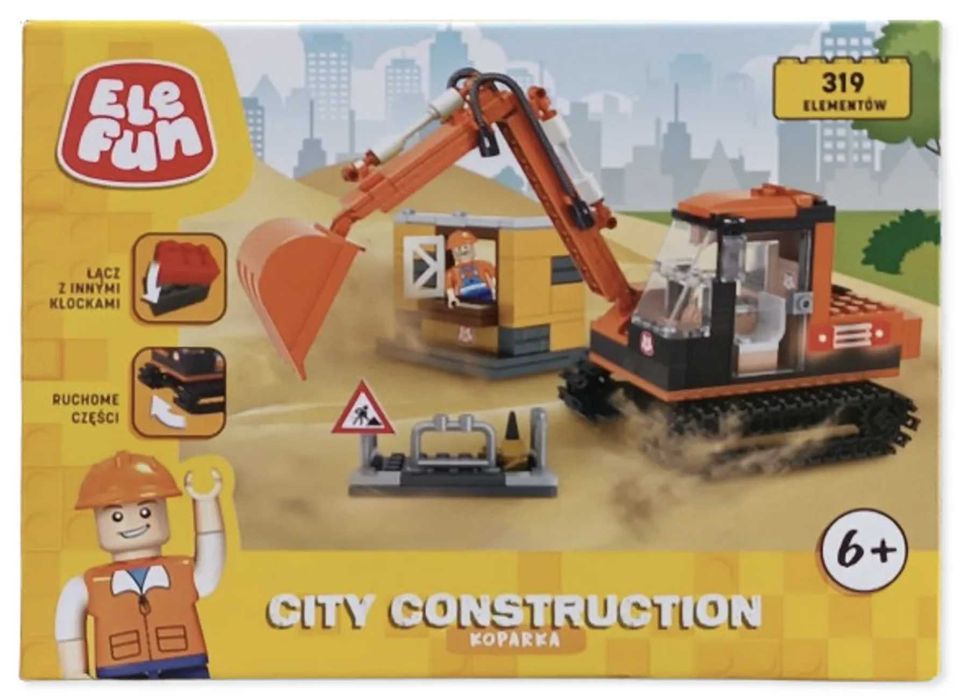 Klocki Elefun City Construcion Koparka 8824 prezent dla dziecka