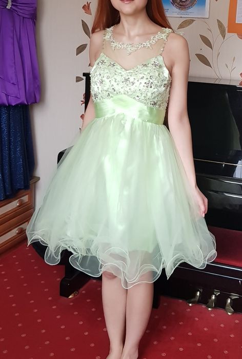 Tiulowa sukienka Grace Karin, na studniówkę, wesele,  w kolorze miętow