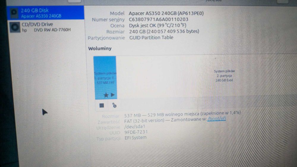 Laptop Compaq CQ58, AMD-E1 8GB/HDDD 500GB Linux Antix