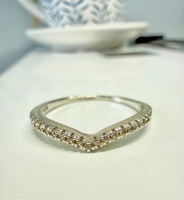 Pierścionek | Srebro 925 | Stan bardzo dobry | Delikatny | Cyrkonie