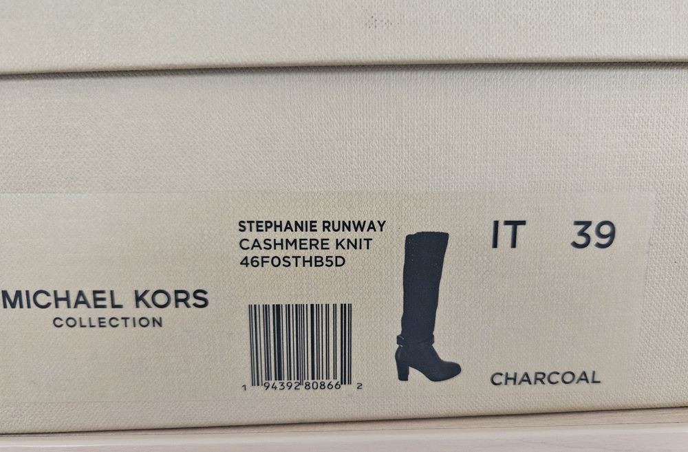 Czarne botki kozaki Michael Kors skóra kaszmir