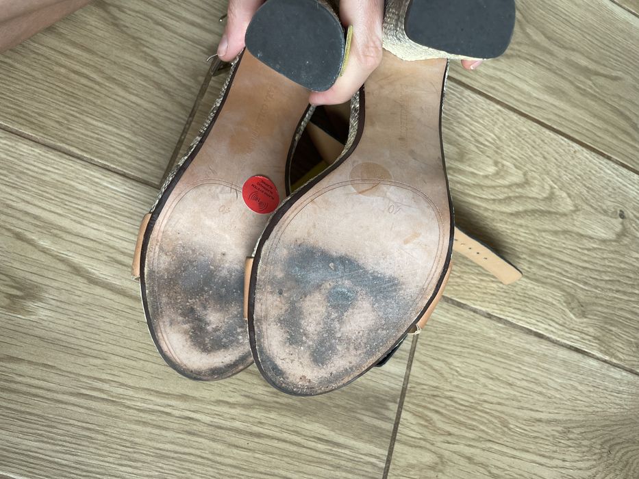 Szpilki sandaly na slupku Zara 40 nude