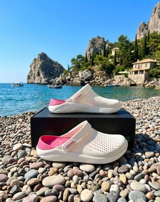 Жіночі шльопанці сабо Crocs lite ride/білі жіночі крокси