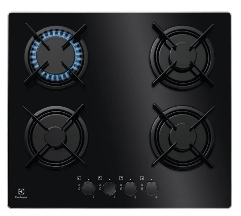 Газова поверхня Electrolux EGT6242NVK, чорне скло, Італія