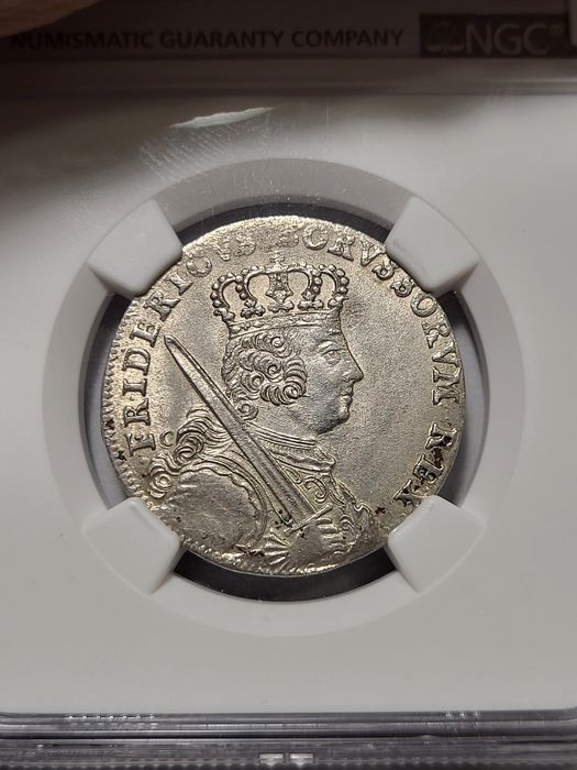 Ort 1758 B rzadki  wrocław ślask ngc ms 63 Szóstak trojak