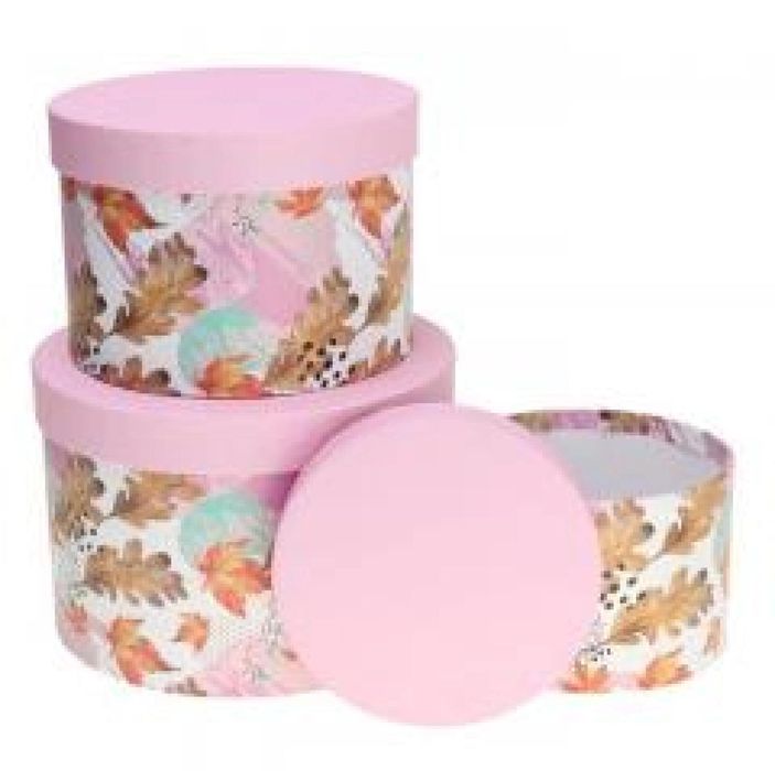 Pudełko Flower Box 3szt różowy ROZETTE