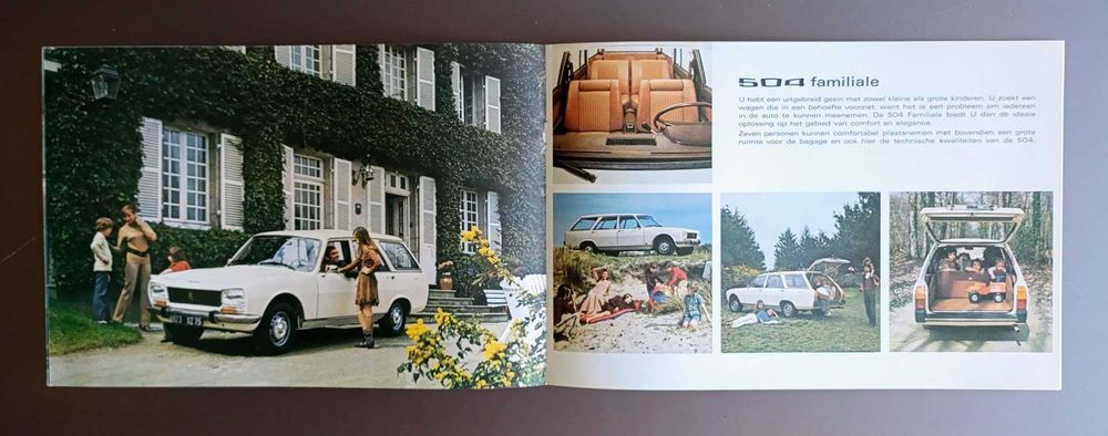 Folheto brochura publicidade memorabília 1973 Peugeot 504