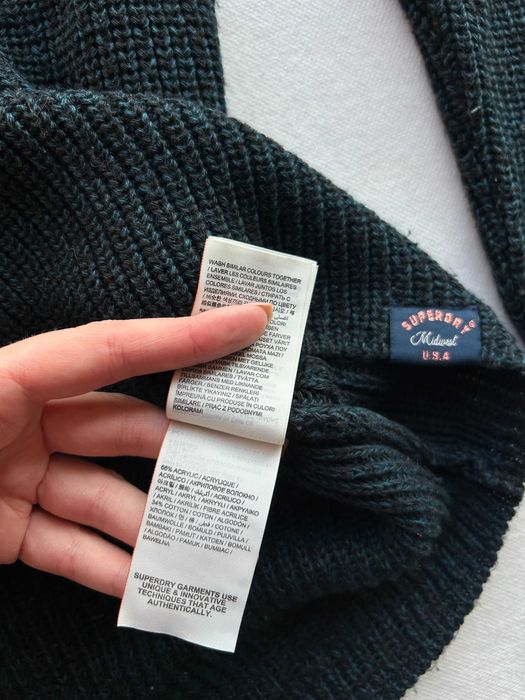 SuperDry _ Granatowy luźny sweter w serek M