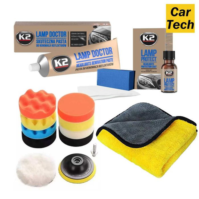 Набор для полировки и восстановления фар авто K2 Lamp Doctor / Protect
