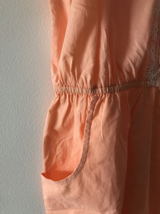 Macacão calções laranja pastel MO