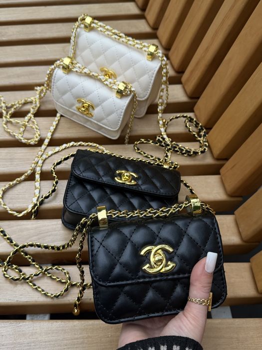 Сумка Chanel чорна міні , сумка Canel