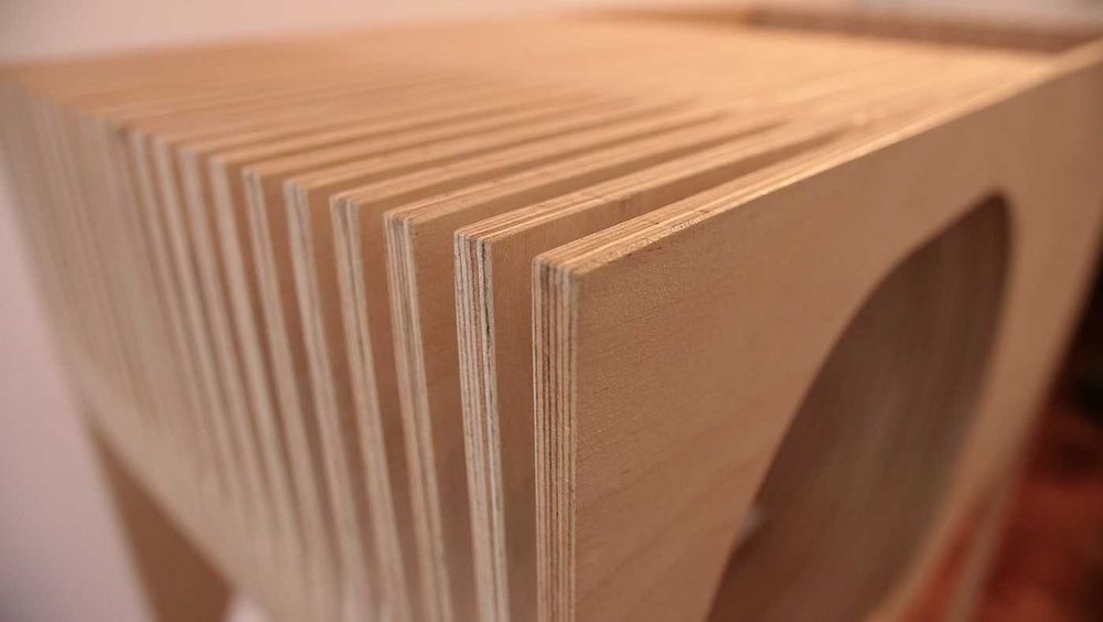 Mesa de entrada em contraplacado de bétula – design único, Lisboa
