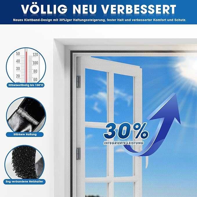 YANGTE Moskitiera okienna – 2 sztuki, 150 x 180 cm, czarna, ochrona przed owadami